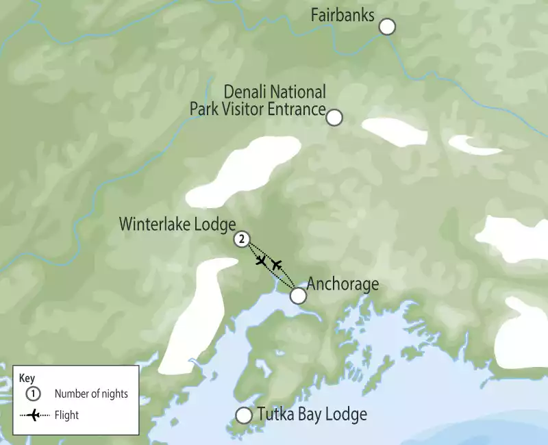 Winterlake Lodge | Alaska Wilderness Lodge map